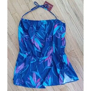 NEW JC Penny 24W Swimsuit Tankini Tropical Swim Dress One Piece Cover Up Top USA